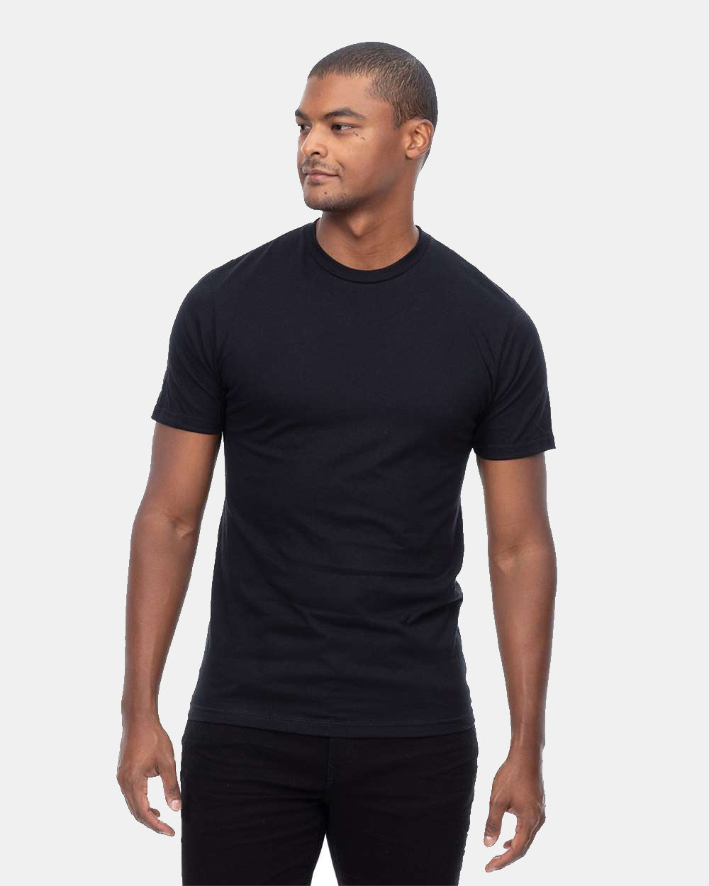 Custom Unisex T-shirt printing front view on cotton fabric