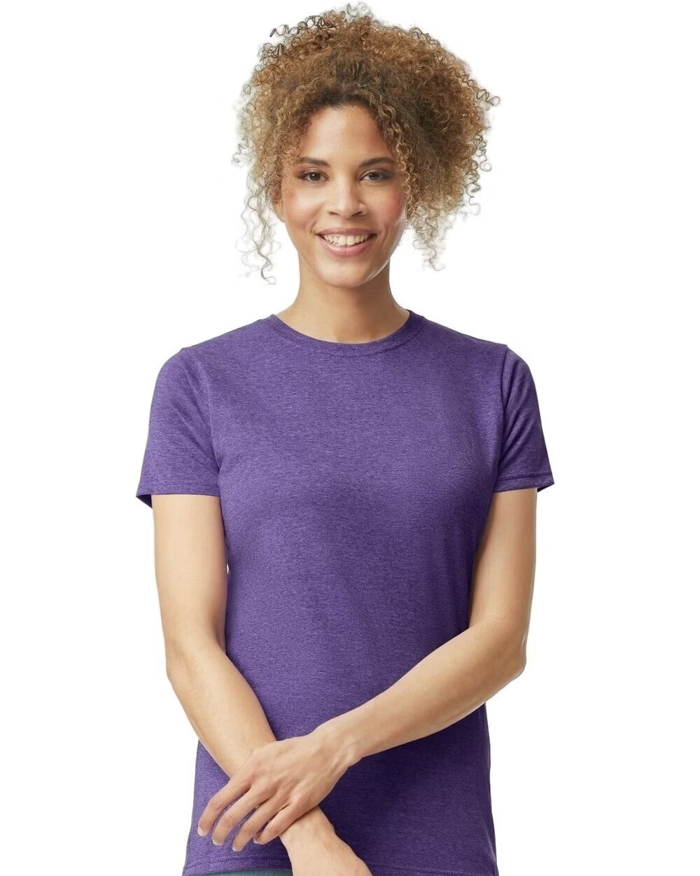 Women Custom T-shirt printing front view on cotton fabric