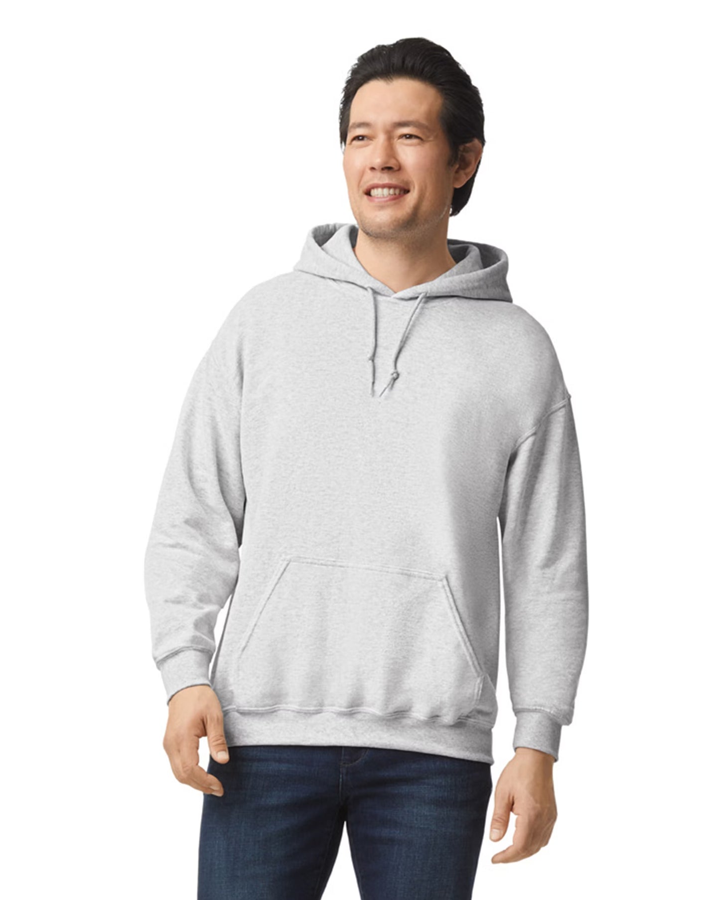 Custom unisex hoodie, heavyweight cotton, all sizes, men and women, Ash