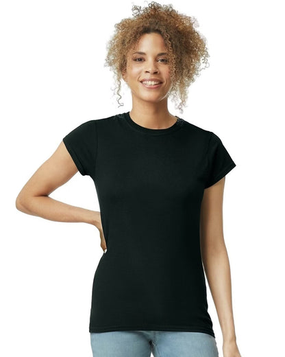 Women Custom T-shirt printing front view on cotton fabric