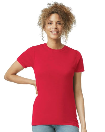 Women Custom T-shirt printing front view on cotton fabric
