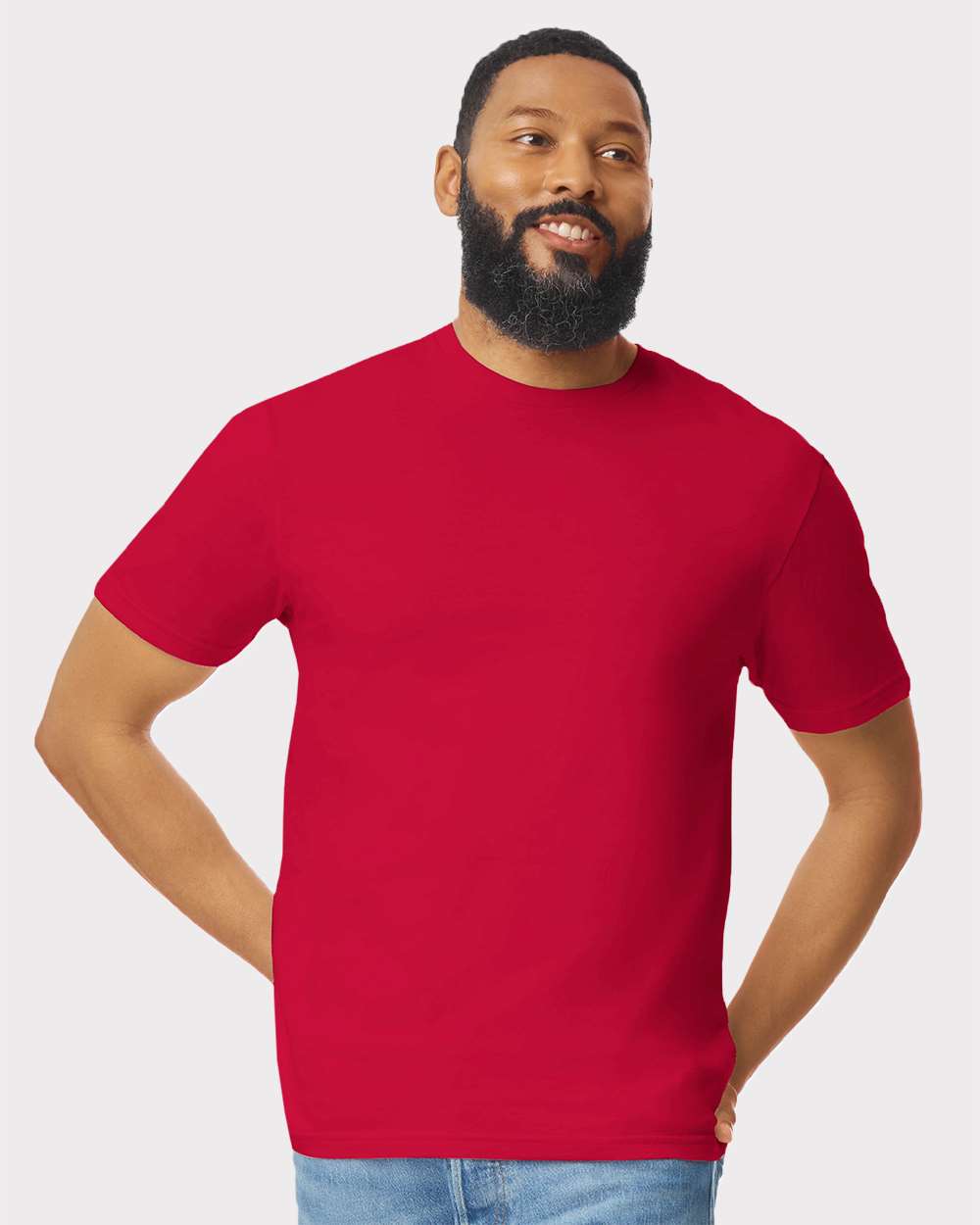 Custom Unisex T-shirt printing front view on cotton fabric