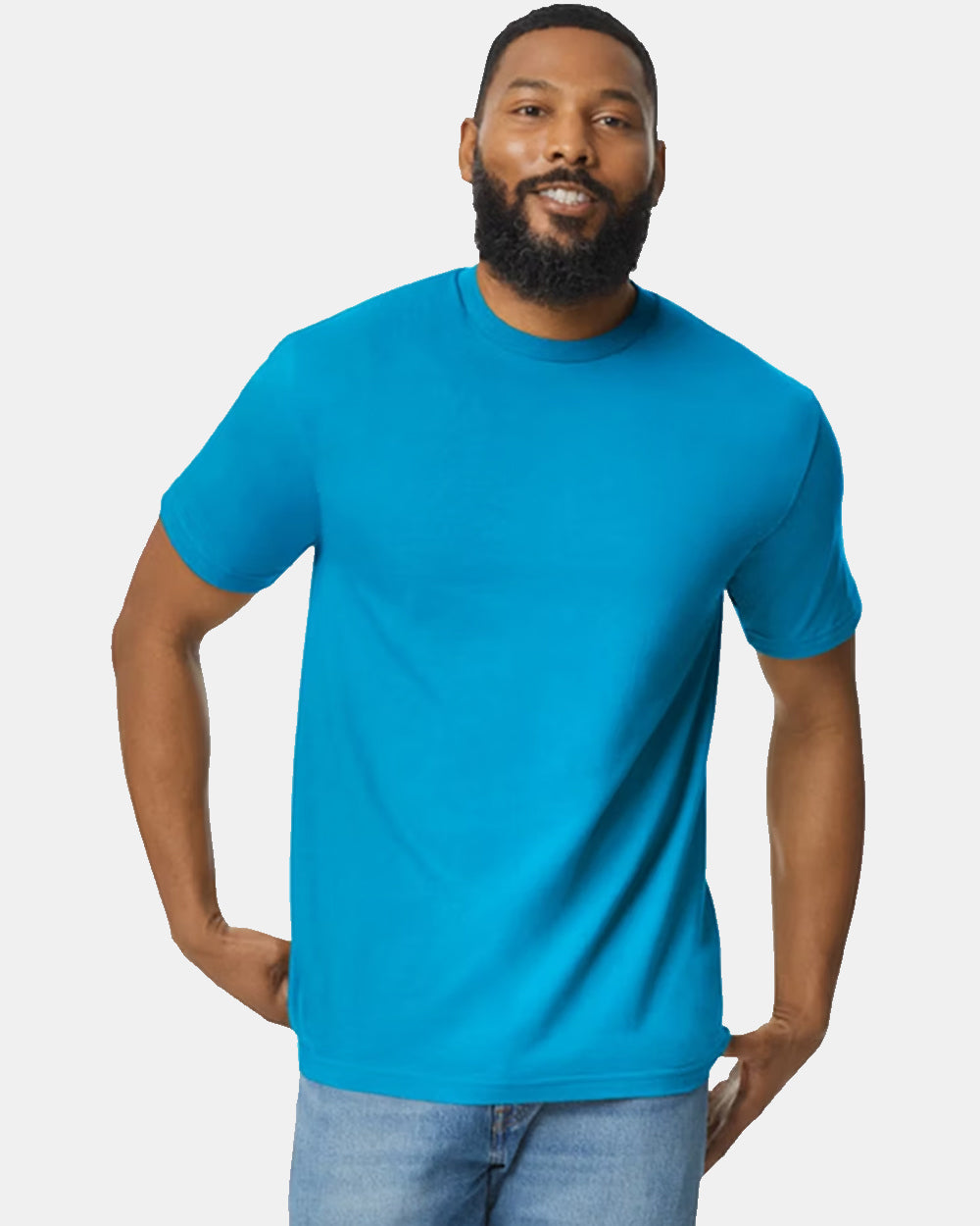 Custom Unisex T-shirt printing front view on cotton fabric